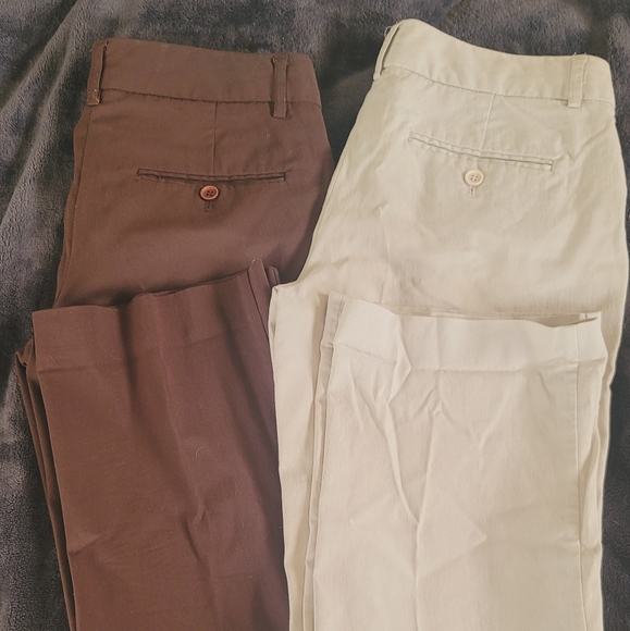 EXPRESS DESIGN STUDIO EDITOR CAPRI STRETCHY PANT SIZE 0 BROWN & CREAM EUC 2PAIRS - Picture 10 of 16